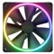 F120 140 RGB DUO 120 140mm double-sided aperture chassis water cooling fan (Color : F140 RGB DUO black 14CM single)