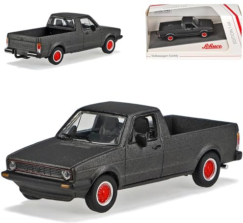 Volkwagen Caddy 14D Pick-Up Pritsche Matt Schwarz 1978-1992 1/64 Schuco Modell Auto