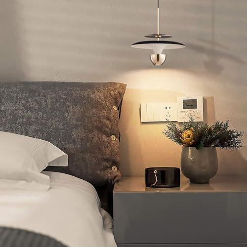 WgGUIF Flying Saucer Shape Pendant Light Metal Hanging Light with Acrylic Shade Multiple Colors Lamp Fixtures for Kitchen Island Coffee Shop Drop Lighting 1 Chandelier