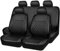JOYSPANDA 9 Stück Set Auto Leder SitzbezüGe für Au-di A3 Sportback (8V) 2012-2019, Wasserdicht Atmungsaktiv Pu Leder SchonbezüGe rutschfest Komfortabel Innere ZubehöR,Black