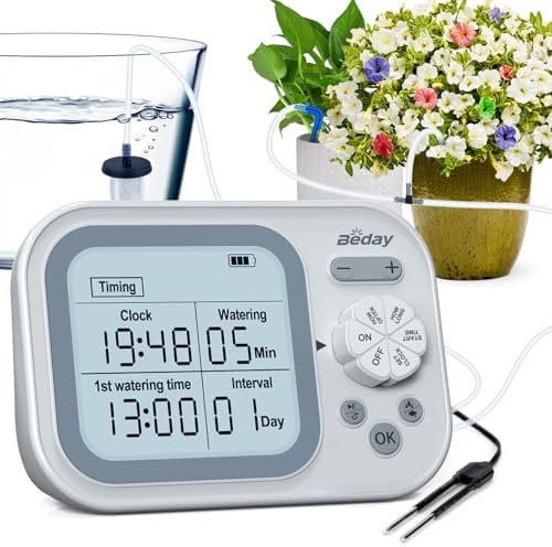 Sistema de riego automático de plantas para interiores para 15 plantas en maceta, kit de riego por goteo automático, temporizador de agua programable con detección inteligente de humedad