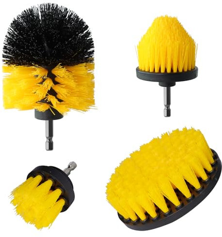 Drill Brush Cleaning Set - 4 Pack Power Scrubber Attachment for Car, Carpet, Floor, Bathroom, Toilet, Tub, Kitchen, Marble, Ceramic Surface