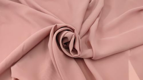 Stoff-Kollektion - Chiffon Stoff Meterware aus Polyester - Feinfaseriger Chiffonstoff, leuchtende Farben & 150cm breit – Ideal zum Nähen, für Bekleidung, als Dekostoff etc. - Altrosa