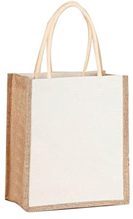 Fiorky Bolso de Yute Grande para Mujer - Almacenamiento de Viaje con Asa Superior de Lona de Gran Capacidad Reutilizable