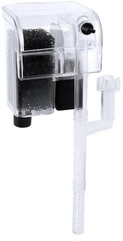 MXTIMWAN Filtro Acuario Externo 60L,Filtro Pecera Pequeña,Filtro Mochila Acuario,Flujo Ajustable Filtro para Colgar 250L/h,Filtro de Cascada para Acuarios,Filtros para peceras con Esponja Filtrante