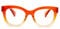 MMOWW Oversized Reading Glasses for Women Blue Light Blocking with Spring Hinge Computer Readers Ladies (Gradient Orange, +1.5)