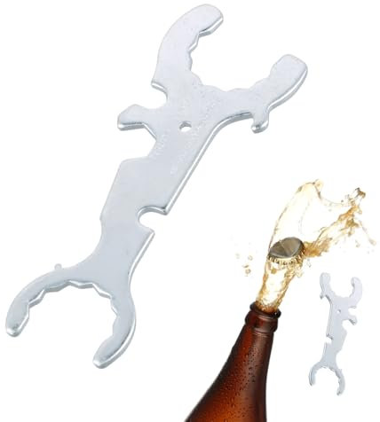 Joyan Multifunctional Beer Faucet Spanner, 5 in 1 Beer Tap Wrench, Stainless Steel Gas Bottle Key for Tap Tower Coupler Tools Zinc Alloy Manual Repair Tools Durable