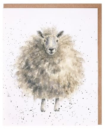 Wrendale - JCS147 - Doppelkarte mit Umschlag, The Country Set, Schaf, The Wooly Jumper, 17cm x 14cm