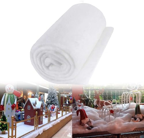 YITONGFU Couverture de Neige de Noël,Couvertures de Neige Artificielle de Noël,Noël Neige Couverture Rouleau,Fond d'arbre de Noël, fête, décoration d'hiver(80 x 240 cm)