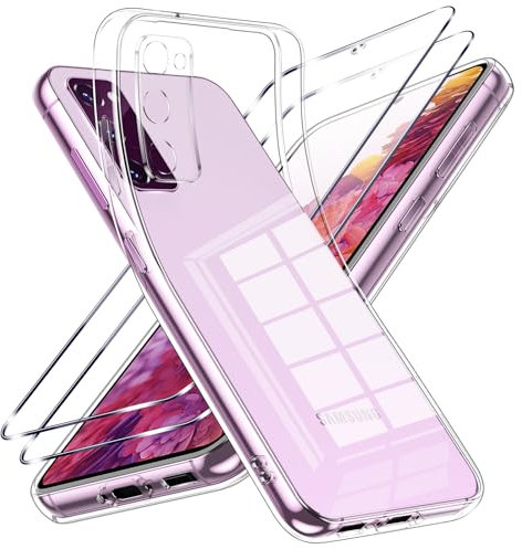 Viojrlra Hülle für Samsung Galaxy S20 FE 4G/5G mit 2 Stück Panzerfolie,Ultra Dünn Transparent Weiche TPU Silikon Handyhülle,Stoßfest und Kratzfest Hülle Case für Samsung S20 FE