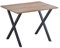 HOGAR24 ES Mesa de Cocina diseño Industrial, Mesa de Comedor, Mesa de Salon, Acabado Madera, Patas Metálicas Forma X Color Negro, Medidas: 100 cm (Ancho) x 76 cm (Alto) x 70 cm (Fondo).