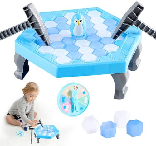 TIVUNORON Pinguin Familien Brettspiel, Eiswürfel Spiel, Rettet den Pinguin, Interaktive Familienspiele für Kinder Ab 3 Jahren und Erwachsene, Immersives Eltern-Kind-Spielzeug, 2-4 Spieler