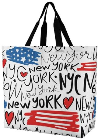 VYJLOO New Yorker Damen Shopper Handtasche Schultertasche Umhängetaschen Tragetasche 40x16x40cm