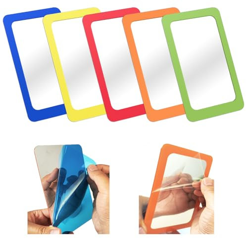 yisncka Kleine Spiegel für Kinder, unzerbrechlich, bruchsicher, 15,2 x 10,2 cm, runde Ecken, quadratisch, ungebrochener Spiegel für Schule, Klassenzimmer, Badezimmer, Heimwerken, Handwerk, helle