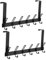Over Door Hooks, 6 Hooks Over Doors Hanger 2 Pack Heavy Duty Coat Hooks with Rust Resistant Door Hook Coat Rack for Towels Jackets Purses Bags Clothes Robes (Black)