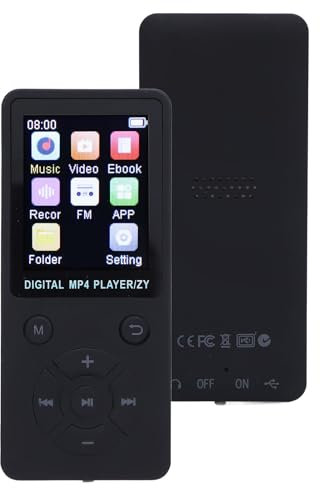 MP3-Player mit Bluetooth, Bluetooth-MP3-Player, Tragbarer HiFi-MP3-Player mit Verlustfreiem Sound und Kopfhörer, Sprachrekorder für Sport und Laufen (Black)