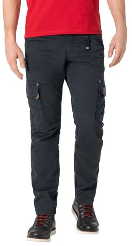 Timezone Herren Cargo Regular Roger TZ - Regular Fit - Grau Schwarz W29-W40, Größe:31W / 32L, Farbe:Jet Black 9030