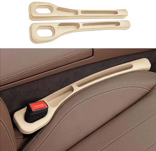 GCSDMJ 1 Satz Autositz Lückenfüller für Audi TT FV / 8S TTS Roadster 2018-2023 2024 2025, Side Gap Organizer Auslaufsicher Fahrzeug Montiert Aufbewahrungsbox Zubehör,Beige