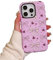 EYZUTAK Case for iPhone 14 Pro Max, Cute Pink Heart Bow Phone Case Glossy Trendy Aesthetic Pattern Slim Soft Durable TPU and Sturdy PC Shockproof Protective Bumper Cover for Women Girls - Heart Bow