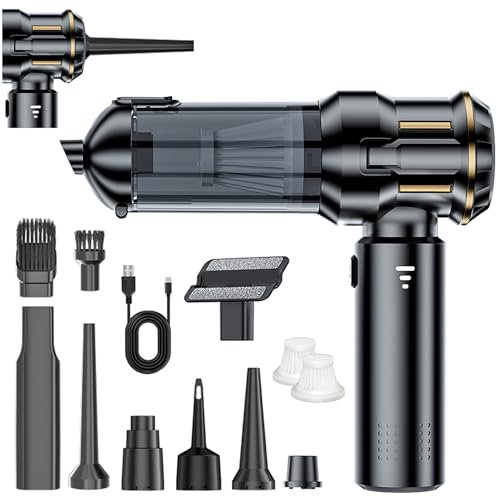 HYNXM Handstaubsauger Akku, 20000Pa Auto Staubsauger Stark, 4-in-1 Mini Staubsauger, 3-Gang Tragbarer Autostaubsauger, Akku Handstaubsauger Kabellos für Auto, Büro, Zuhause, Tierhaare