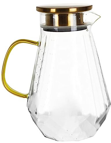 KICHOUSE Brocca Di Per Acqua Fredda Brocca D'acqua Di Bollitore D'acqua Di Brocca D'acqua in Brocca Per Bere Freddo Brocca Di Ghiaccio Trasparente Alto Borosilicato
