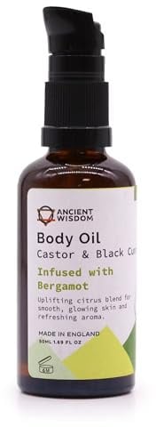 Organic Body Oil, Bergamot Essential Oil Blend, Natural Moisturizing Oil, 50ml, 3.7x11.7cm, Adult, Aromatherapy, Limonene & Linalool, All Skin Types