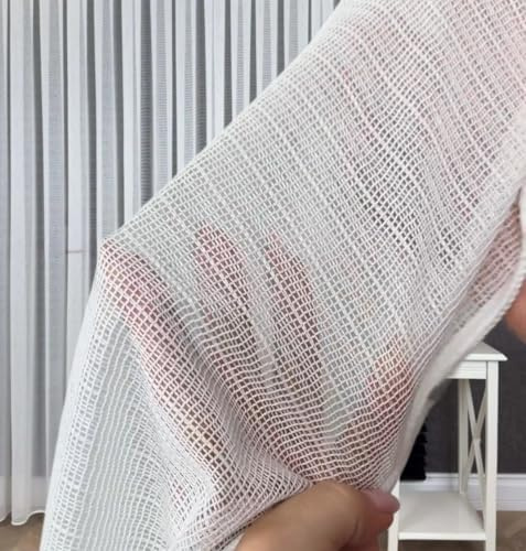 casavelo Gardine Vorhang, Glatt Genäht oder mit Kräuselband, Wohnzimmer Gardine, Küche Vorhang, Modernes Tüll Gardine für Wohnzimmer & Salon 245x150 (2er Pack)