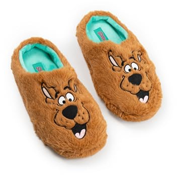 Scooby-Doo! Unisex-Hausschuhe, braun | Flauschige Motiv | Lustige Cartoon für Erwachsene Bequeme | Fanartikel