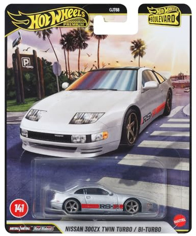 Hot Wheels Boulevard Nissan 300ZX Twulf, Spielzeugfahrzeug für Fahrzeuge ab 3 Jahren, JHW25, Silber