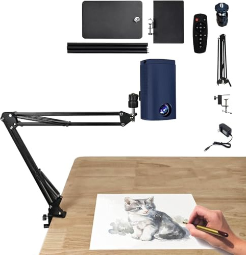 Portable Drawing Projector for Sketching and Tracing - Waterproof DIY Art Tool with UK Rule Projection Plotter