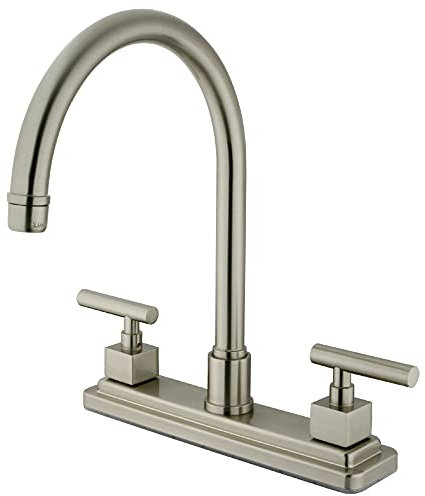 Kingston Brass KS8798CQLLS Claremont 8-Inch Kitchen Faucet Without Sprayer, Brushed Nickel