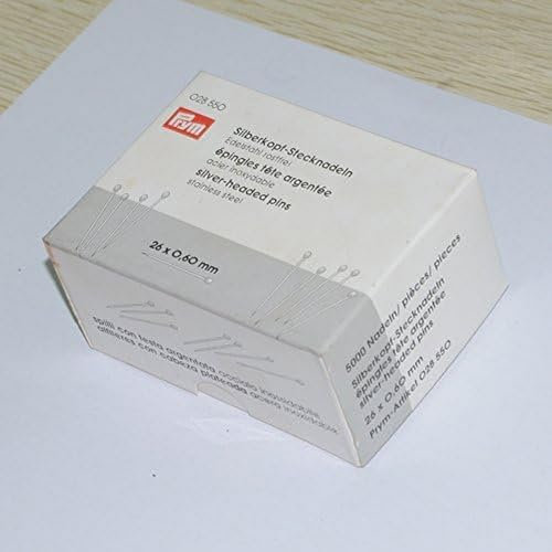 Prym Headed Straight pins V2A 0.60 x 26 mm Silver col Silberkopf-Stecknadeln, Edelstahl, silberfarbig, 26 x 0,6mm
