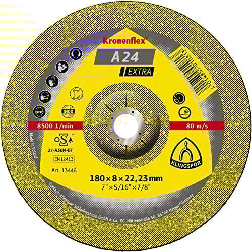 Kronenflex 13448 Schruppscheibe A 24 Extra 230x8mm, 1 Stück, 230 x 8 x 22,23 mm gekrümt