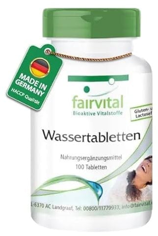 Fairvital | Wassertabletten - 100 Tabletten - Brennnessel-Extrakt Komplex - starke Entwässerungstabletten -HOCHDOSIERT - VEGAN