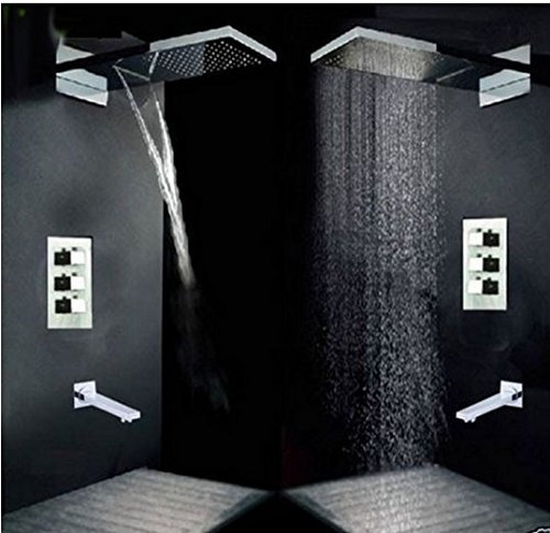 Gowe chrom Thermostat Ventil Dusche Wasserhahn Wandhalterung Badewanne Einhandmischer Farbe: Weiß