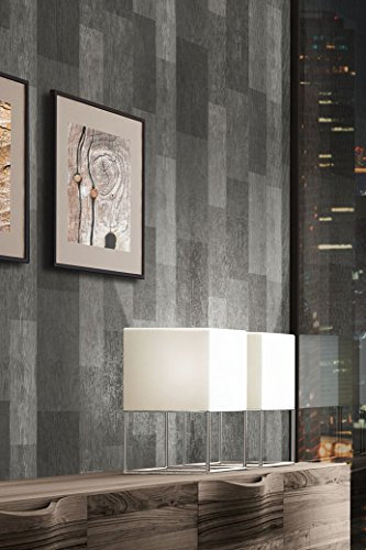 Newroom Papier peint Gris Géométrique Intissé - Grafique Métallique Glamour Moderne