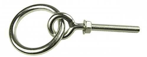 Edelstahl V4A, Ringschraube Augbolzen mit Ring, metrisches Gewinde, M10, 10x130mm