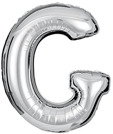 ballonfritz® Ballon Buchstabe G in SILBER - XXL 40/102cm - Folienballons für Luft oder Helium als Geburtstag, Jubiläum, Hochzeit oder Abschluss Geschenk, Party Dekoration oder Überraschung