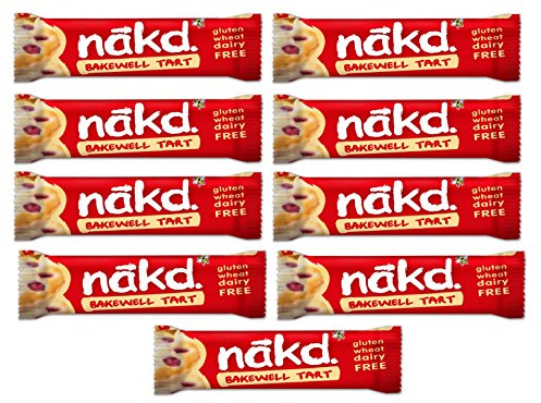 Bakewell Tart - Nakd Raw Fruit Nut Bars 35g Each - Gluten Wheat Dairy Sugar Free (Pack of 9)