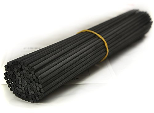 Ougual 100 Stück Fasern stäbchen Reed Diffusor Stöcke Reed Sticks ätherisches Öl Aroma Diffusor Stöcke (22cm x 3mm, Schwarz)