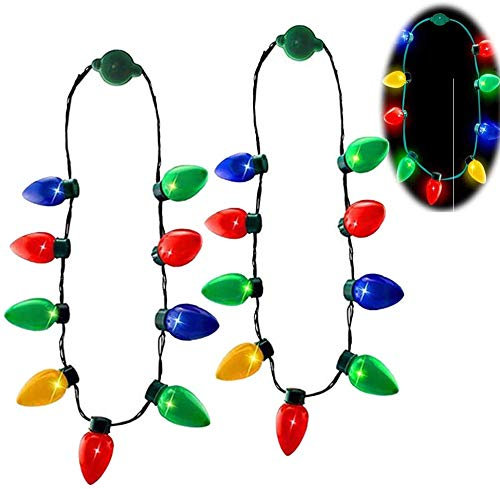 Anzmtosn LED Light Up Glühbirne Blinkende Im Dunkeln leuchten Streifen Halskette für Weihnachten Weihnachten Geburtstag Hochzeit Partei Liefert Gefälligkeiten Zubehör Dekoration(3 Paket)