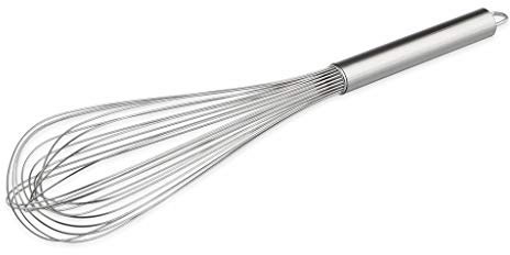 thermohauser Schneebesen (Edelstahl rostfrei), 45 cm Länge, mit EdelEdelstahlgriff und Aufhänger, mit 24 Schlaufen, Edelstahlgriff