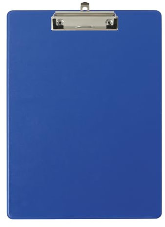 Exacompta 19292E Klemmbrett-Pocketclip. Made in Germany. Mit stabilem Pappkern und Kunststoffbezug für DIN A4 mit Tasche am Rücken blau ideal für Inventur und Lagerwirtschaft