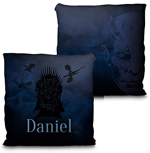 Benutzerdefiniertes quadratisches Kissen mit Namen. Geschenk für Fans, einzigartig, originell und exklusiv. Premium Qualität Verschiedene Größen zur Auswahl. Füllung inklusive. GAME OF THRONES