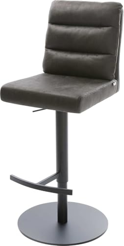 DELIFE Barstuhl Pela-Flex Drehfuß höhenverstellbar Metall Vintage Anthrazit