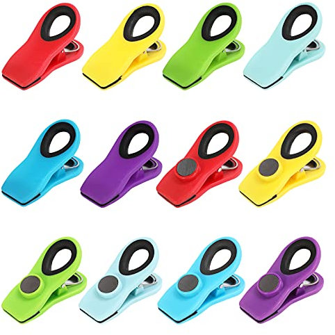 12 Pack Chip Clips, Bag Clips, Magnetic Clips, Chip Clips Bag Clips Food Clips, Bag Clips for Food, Clips for Food Packages, Chip Bag Clip, Food Clips, Magnet Clips, Bread Clips, Clips for Fridge