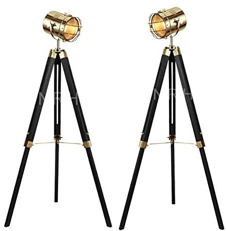 Nautical Replica Hub Collectible searchlight Tripod Floor lamp Adjustable Stand Retro Studio Spotlight Focus Lamps Home & Office Decorative Lighting