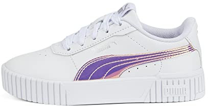 PUMA Carina 2.0 Holo PS, Scarpe da Ginnastica, White Silver, 33 EU