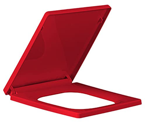 MANY Toilettensitz Absenkautomatik WC-Sitz Softclose Toilettendeckel Klobrille Für Eckig U/V-Toiletten, Abnehmbar Klodeckel, Schwarz Rot Gelb