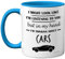 Stuff4 Gifts for Car Enthusiasts - in My Head I'm Thinking About Cars - Funny Classic Mug, Gifts for Lovers, Petrol Head 11oz Ceramic Dishwasher Safe Premium Blue Handle Mugs